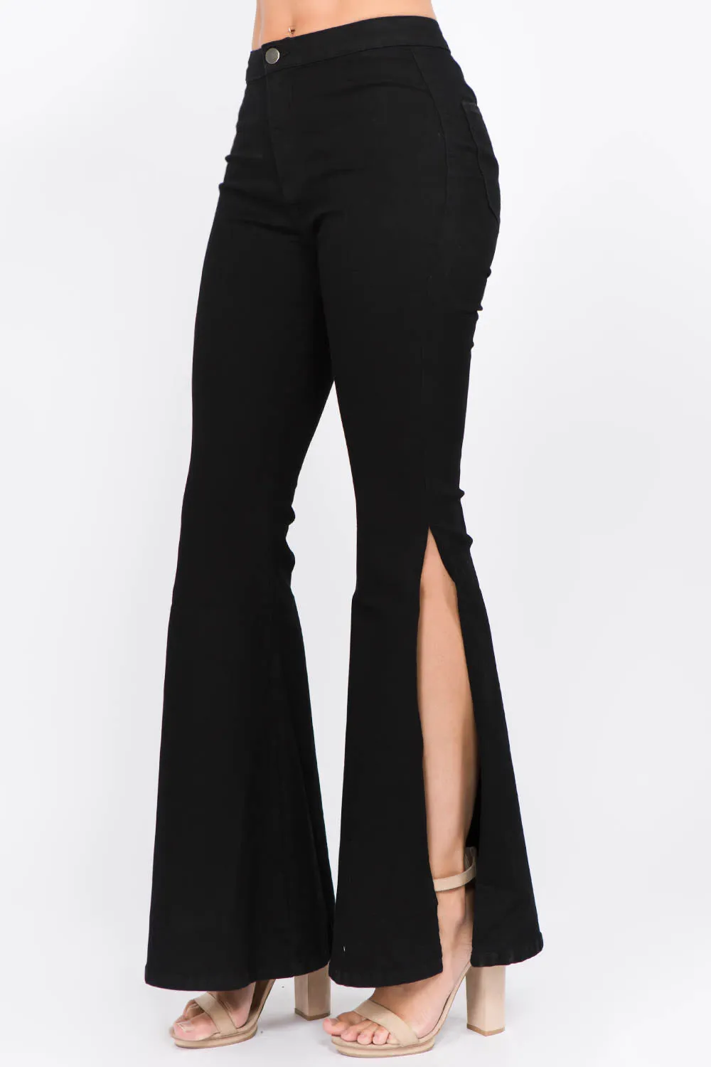 Side Slit Flare Jeans by American Bazi