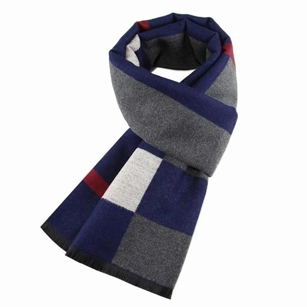 Sky Madrid Plaid Cashmere Scarf
