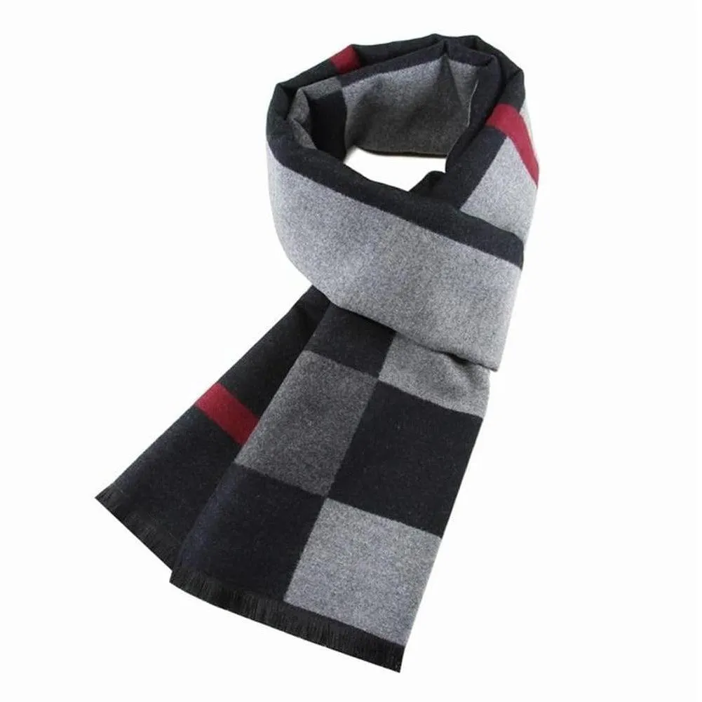 Sky Madrid Plaid Cashmere Scarf