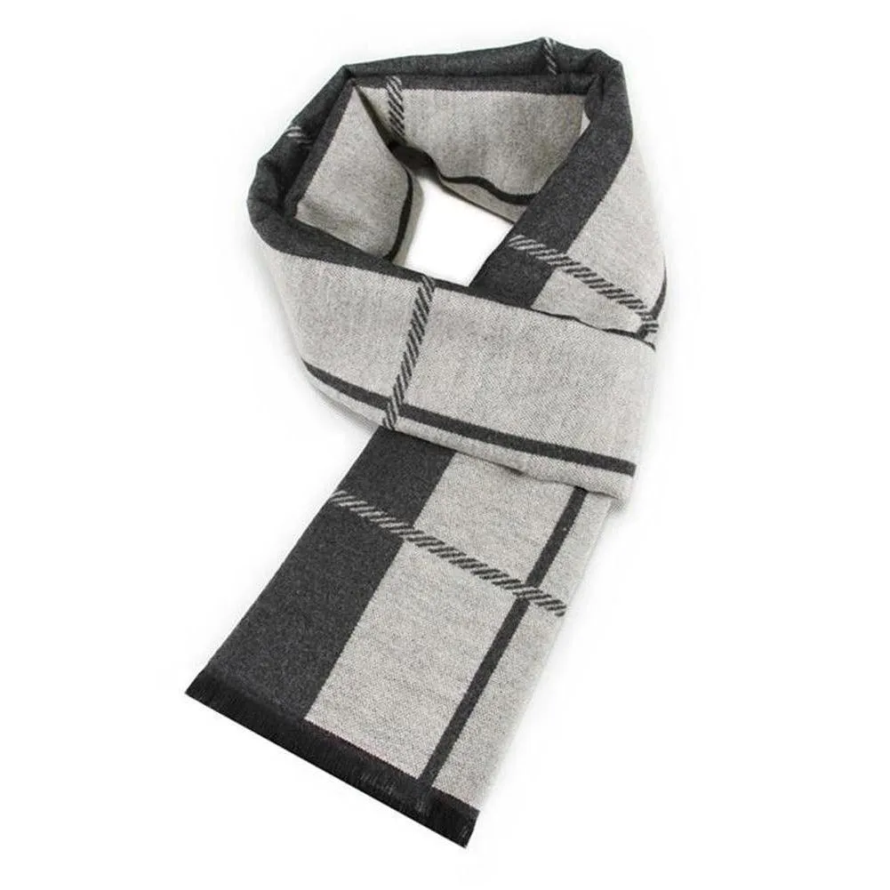 Sky Madrid Plaid Cashmere Scarf