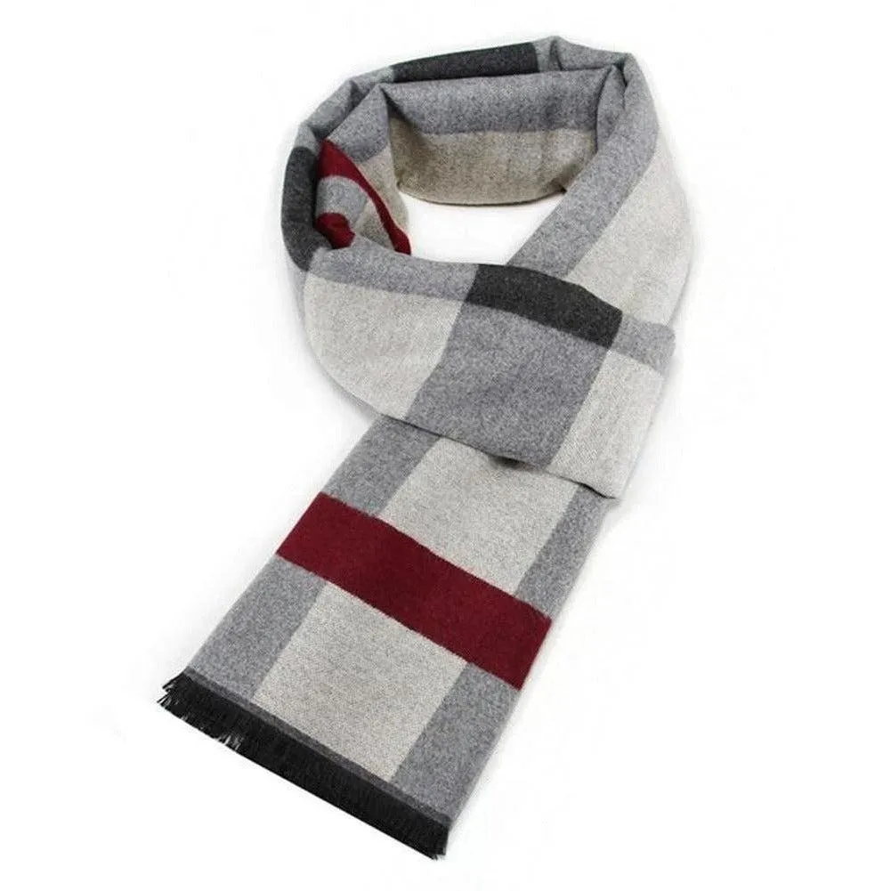 Sky Madrid Plaid Cashmere Scarf