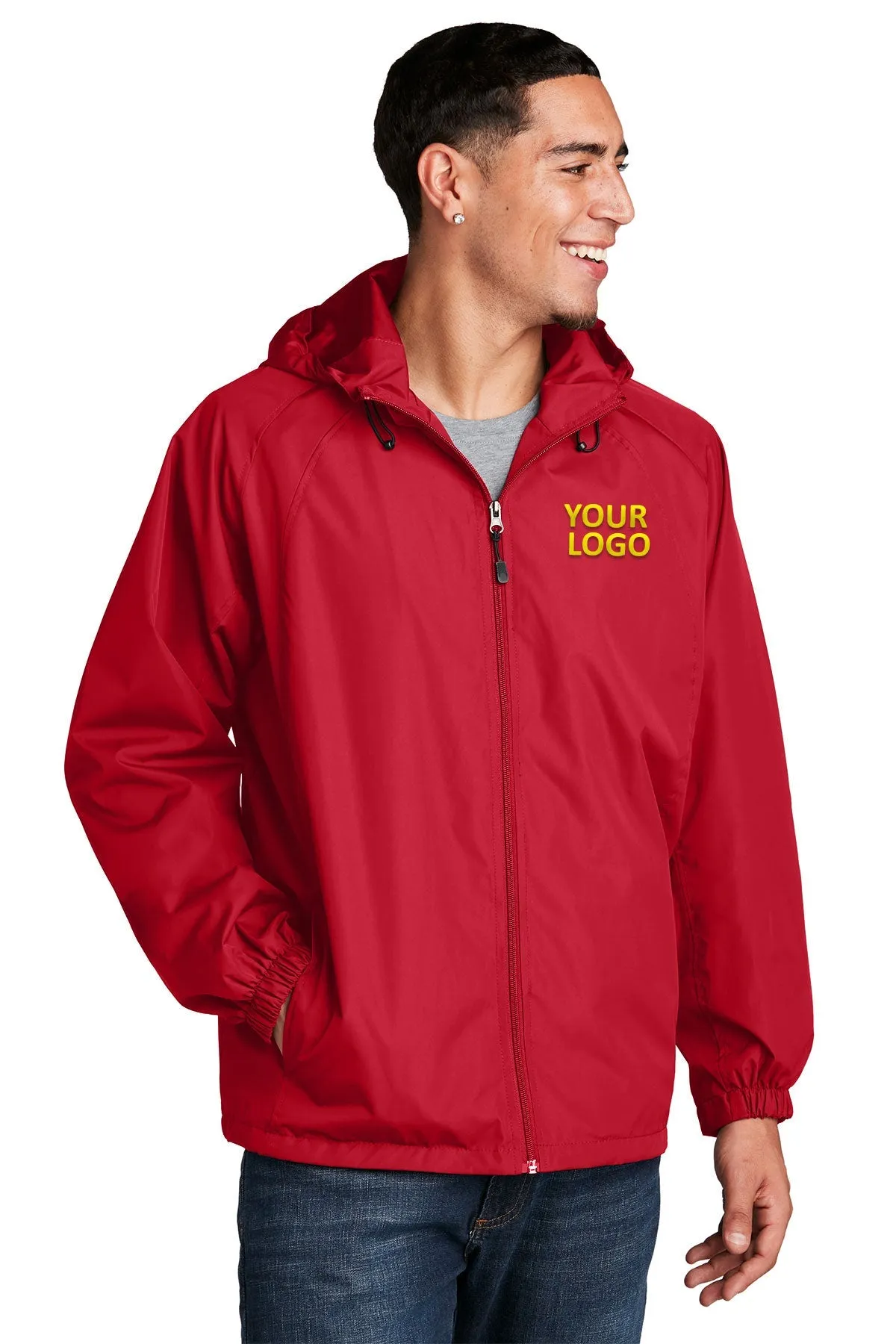 Sport-Tek Custom Hooded Raglan Jackets, True Red