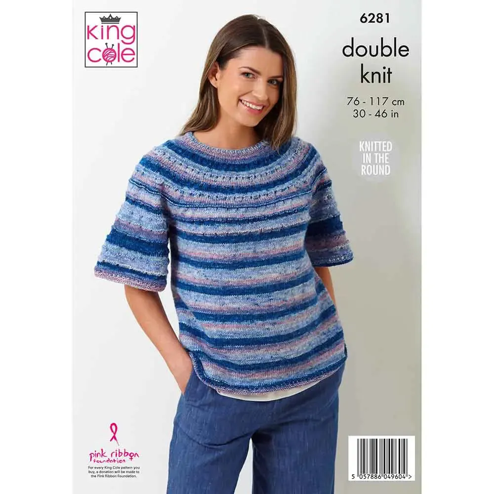 Sweaters Knit in the Round King Cole Pattern 6281