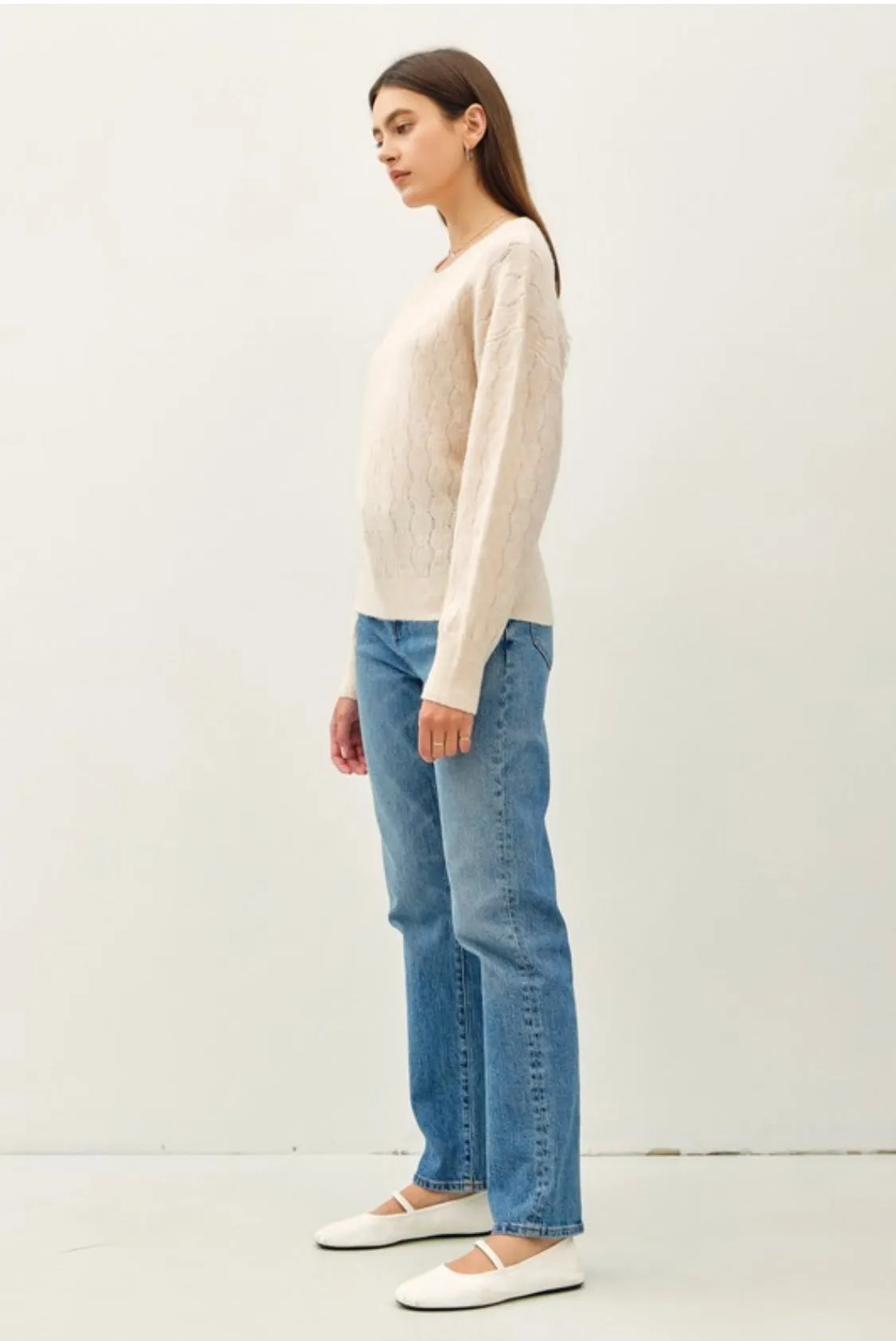 Taupe Cable Knit Sweater