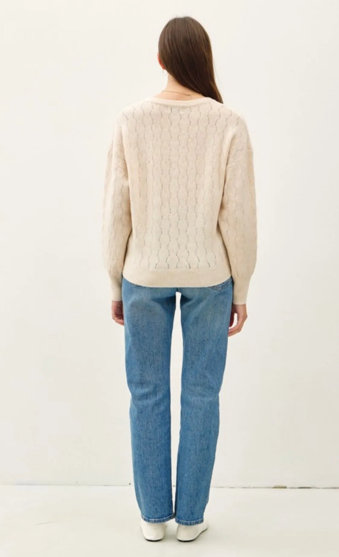 Taupe Cable Knit Sweater