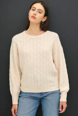 Taupe Cable Knit Sweater