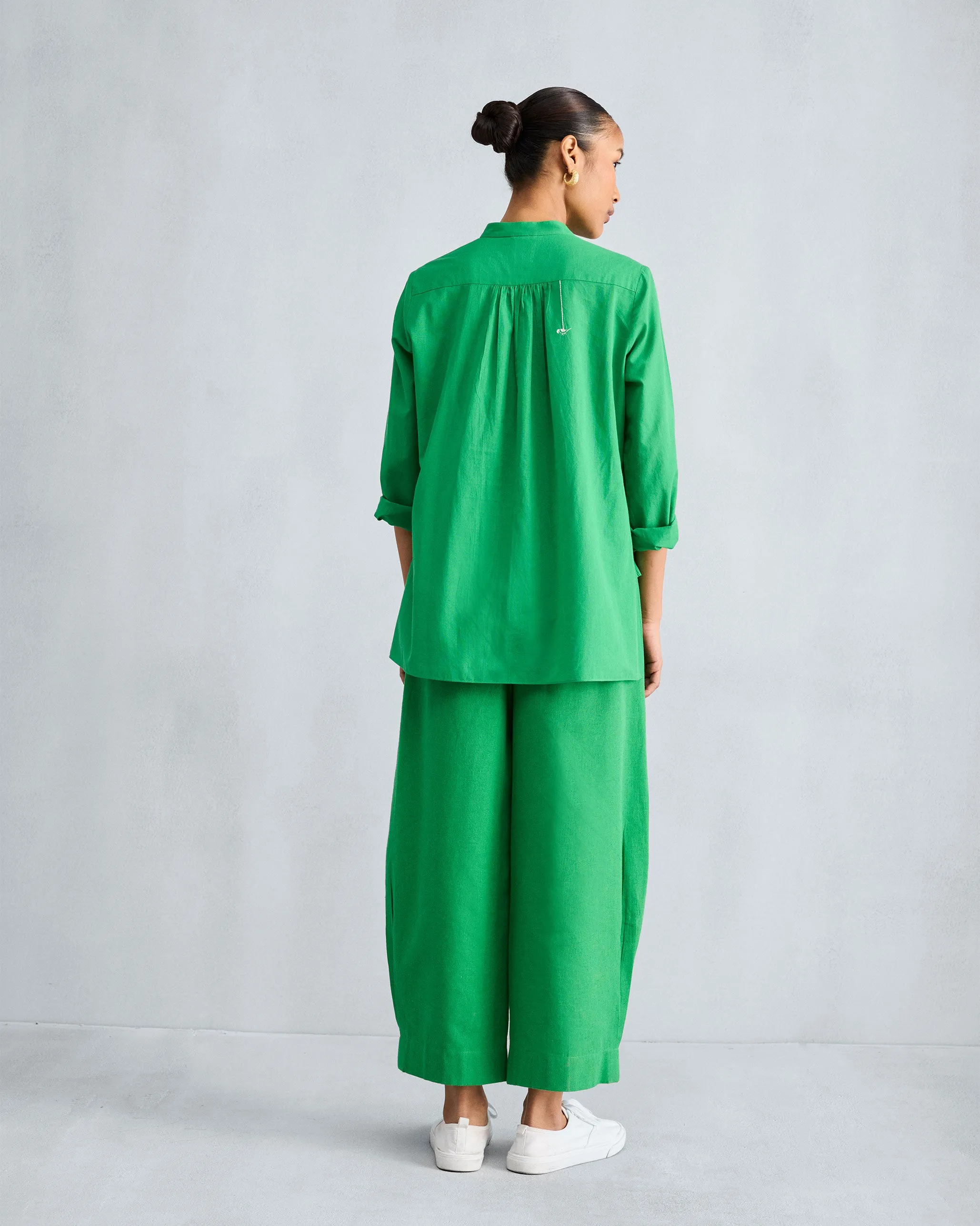 The Mandarin Collar Set - Green