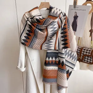 Traditional Design Multicolor Women's Luxury Shawl