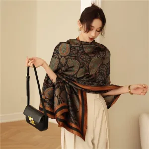 Traditional Retro Design Women's Elegant Satin Silk Scarf