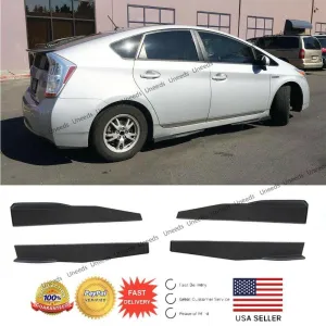 Universal Side Skirts Body Kit Rocker Panels Splitters Winglet Wings (Carbon Fiber Print, 4 pcs)