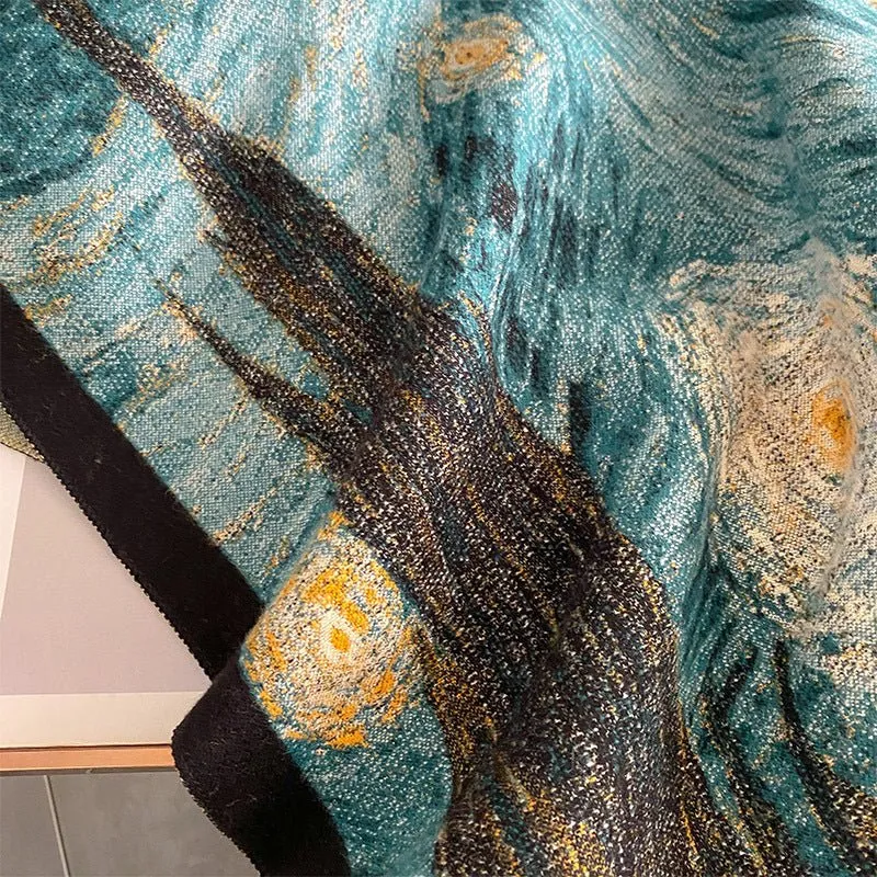 Vincent Van Gogh Starry Night Exclusive Women's Winter Shawl
