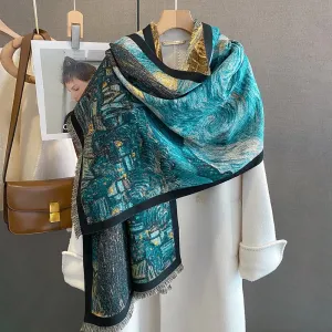 Vincent Van Gogh Starry Night Exclusive Women's Winter Shawl