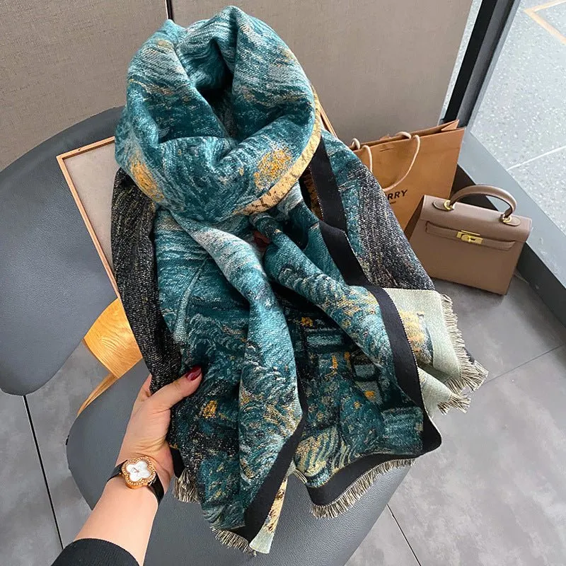 Vincent Van Gogh Starry Night Exclusive Women's Winter Shawl