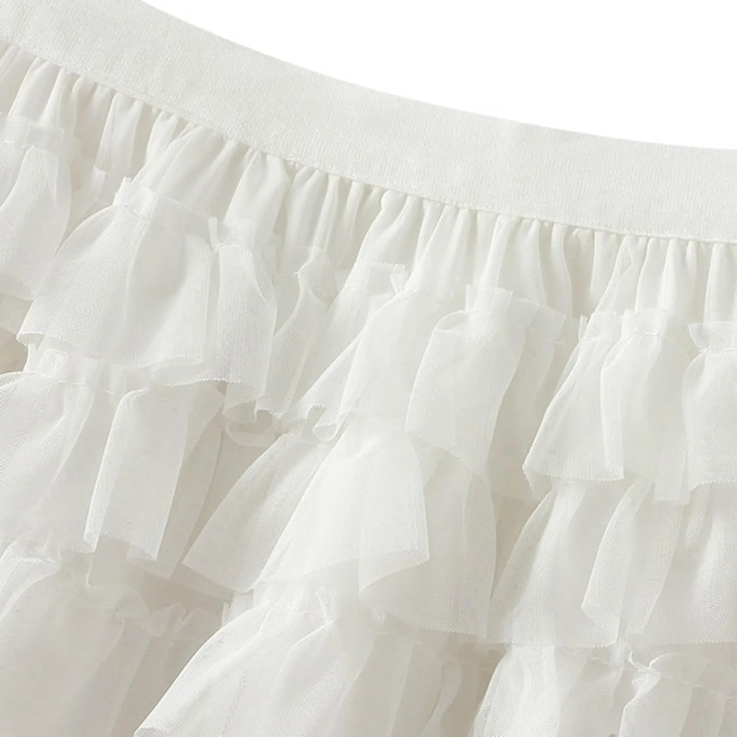 Women's Cute Fashion Layered Cake Short Skirts Summer High Waist Casual Solid Ruffled Half-Body Skirt 2025 Basic