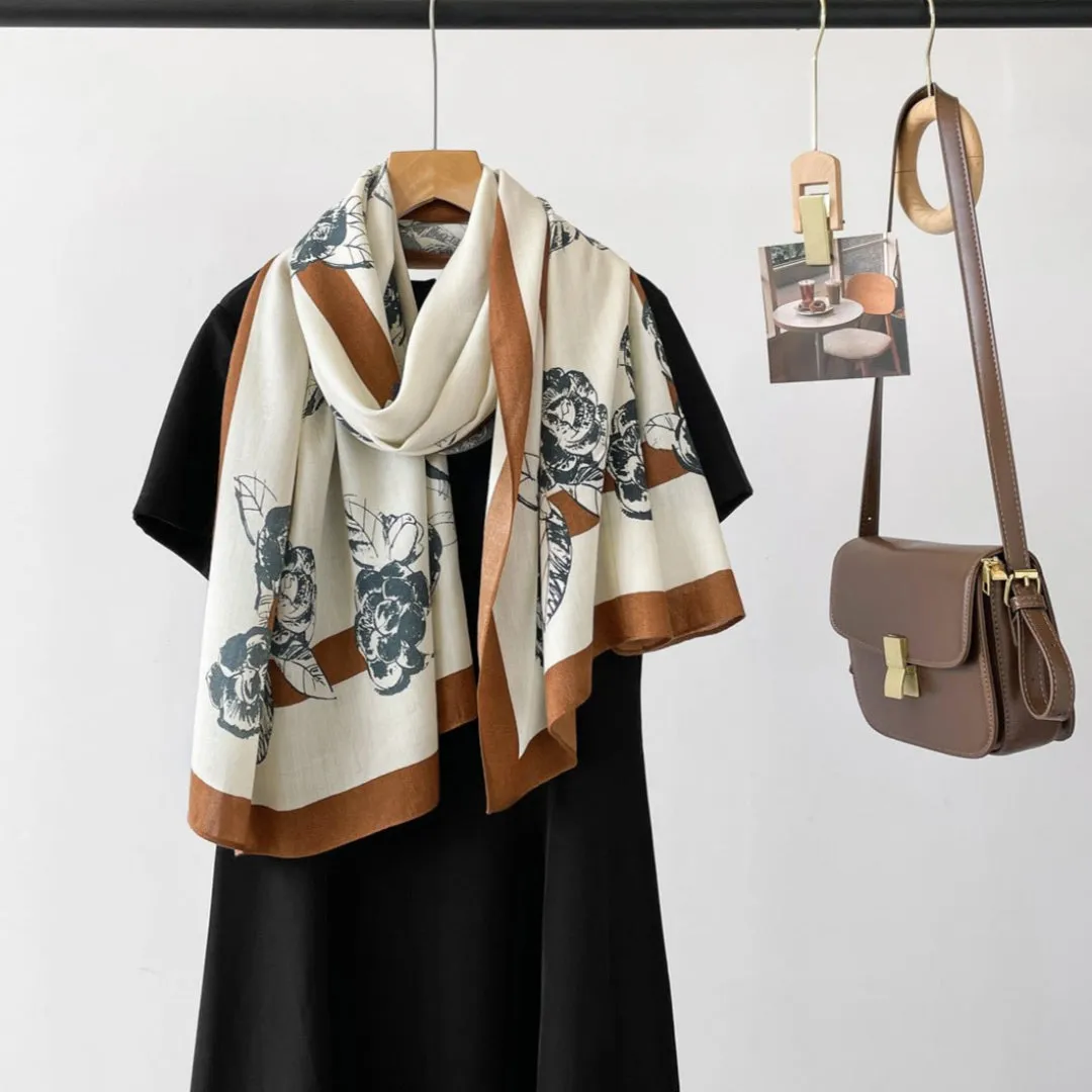 Women's Gorgeous Floral Design Luxurious Viscose Scarf