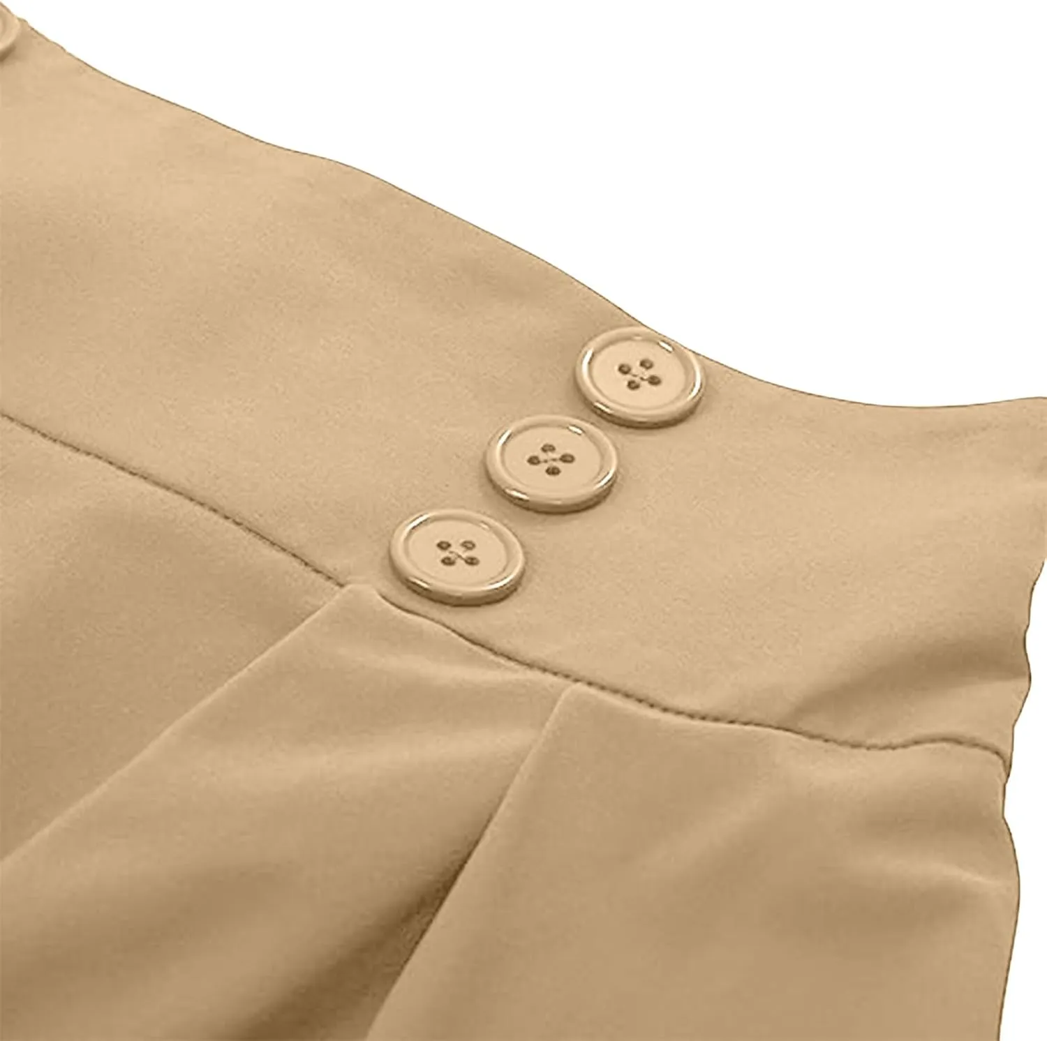 Women's Solid Large Hem High Waist Button Half-Body Skirts Casual Summer Loose Fit Comfy Daily Wear Short Skirts